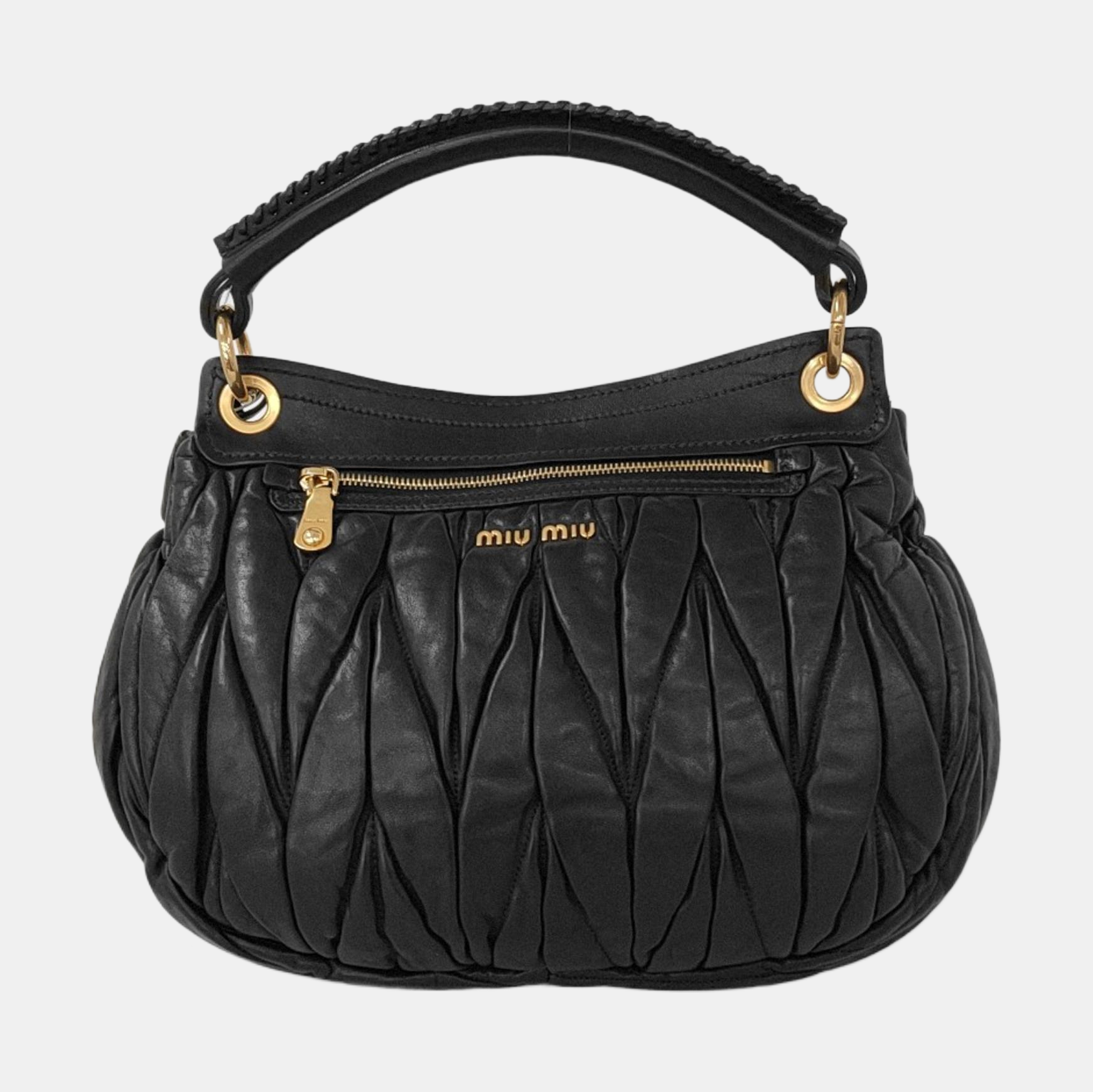 Miu Coffer Quilted Lambskin Black