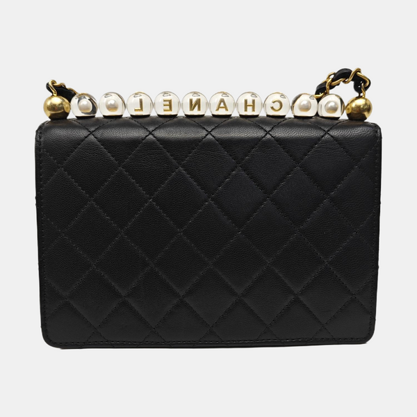Quilted Lambskin Crossbody Bag Black