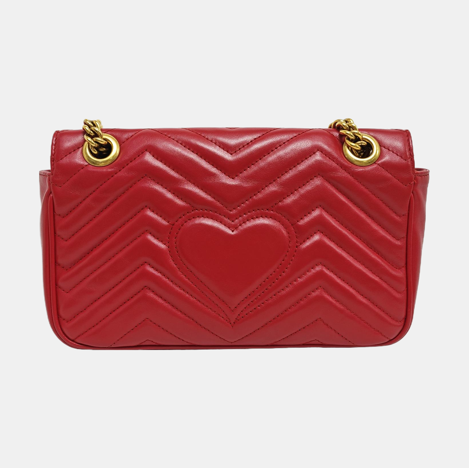 GG Marmont Medium Quilted Calfskin Red