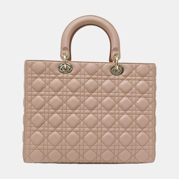 Lady Dior Large Cannage Lambskin Pink