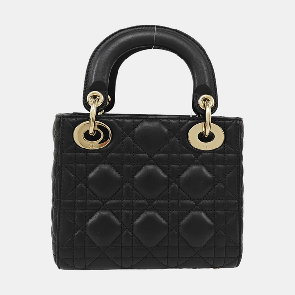 Lady Dior Mini Cannage Lambskin Black