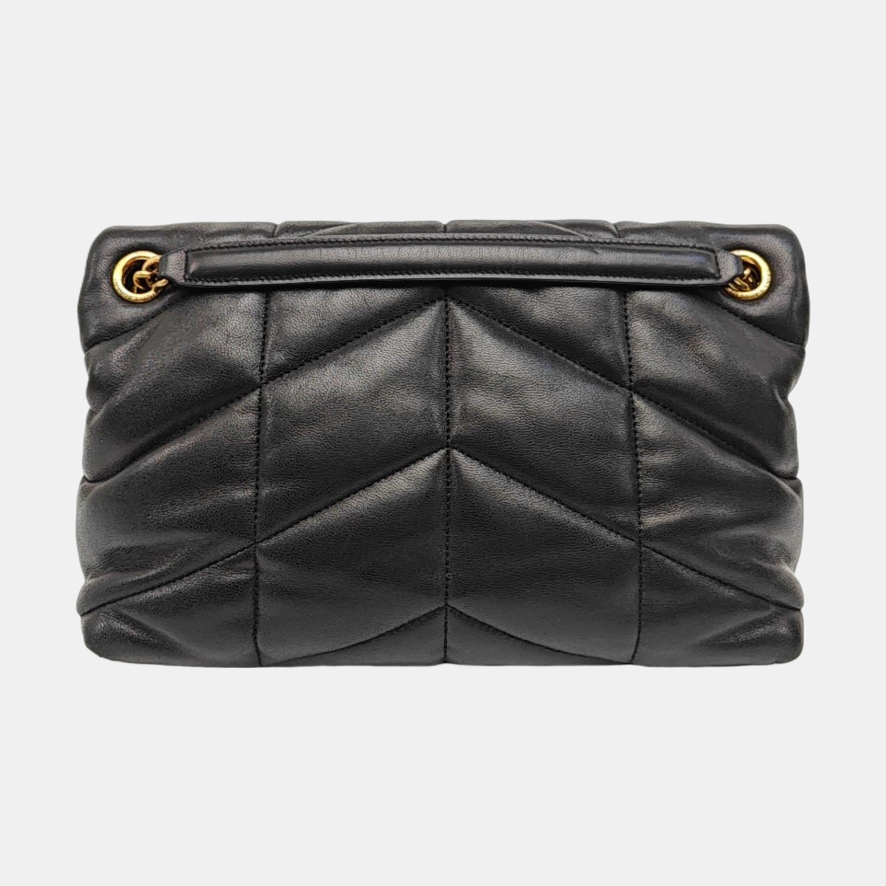 PUFFER Small Quilted Lambskin Black