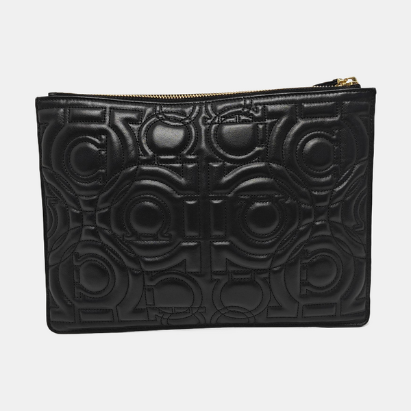 Quilted Calfskin Clutch Black