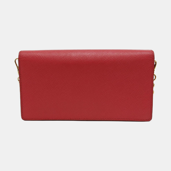Saffiano Calfskin Shoulder Bag Red