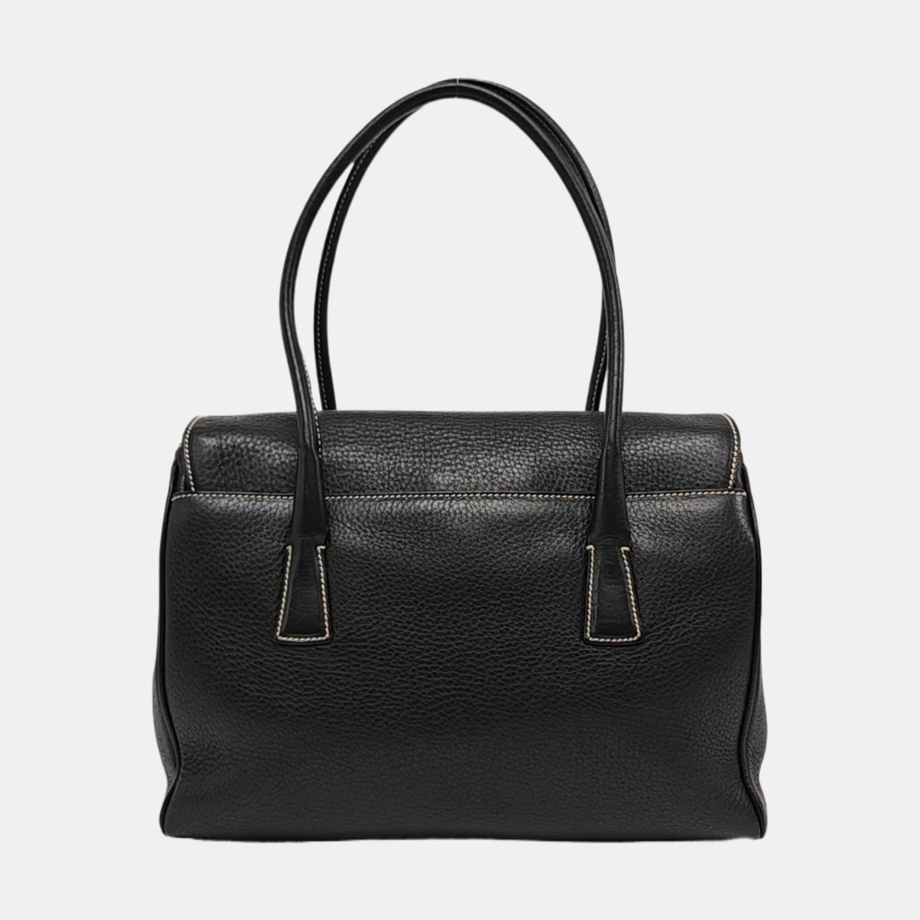 Calfskin Top Handle Bag Black