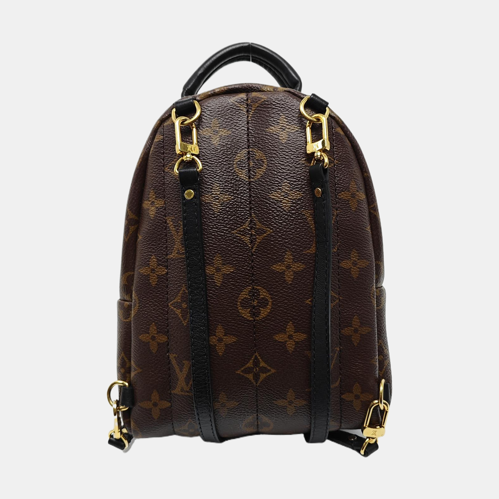 Authenticated pre-owned  PALM SPRINGS Mini Monogram Coated Canvas Brown - Backpack at Looply