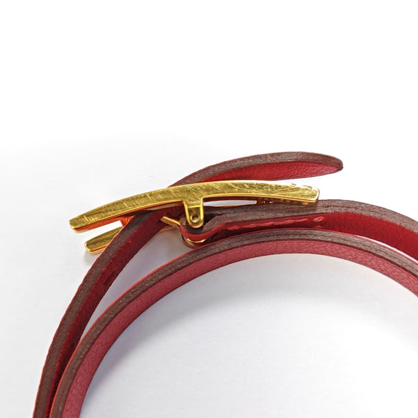Behapi Leather Red Bangle
