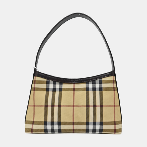 Coated Canvas Top Handle Bag Beige
