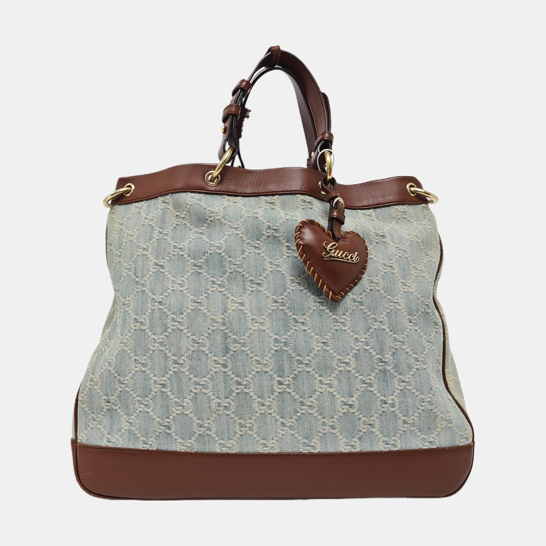 Monogram Denim Tote Bag Blue
