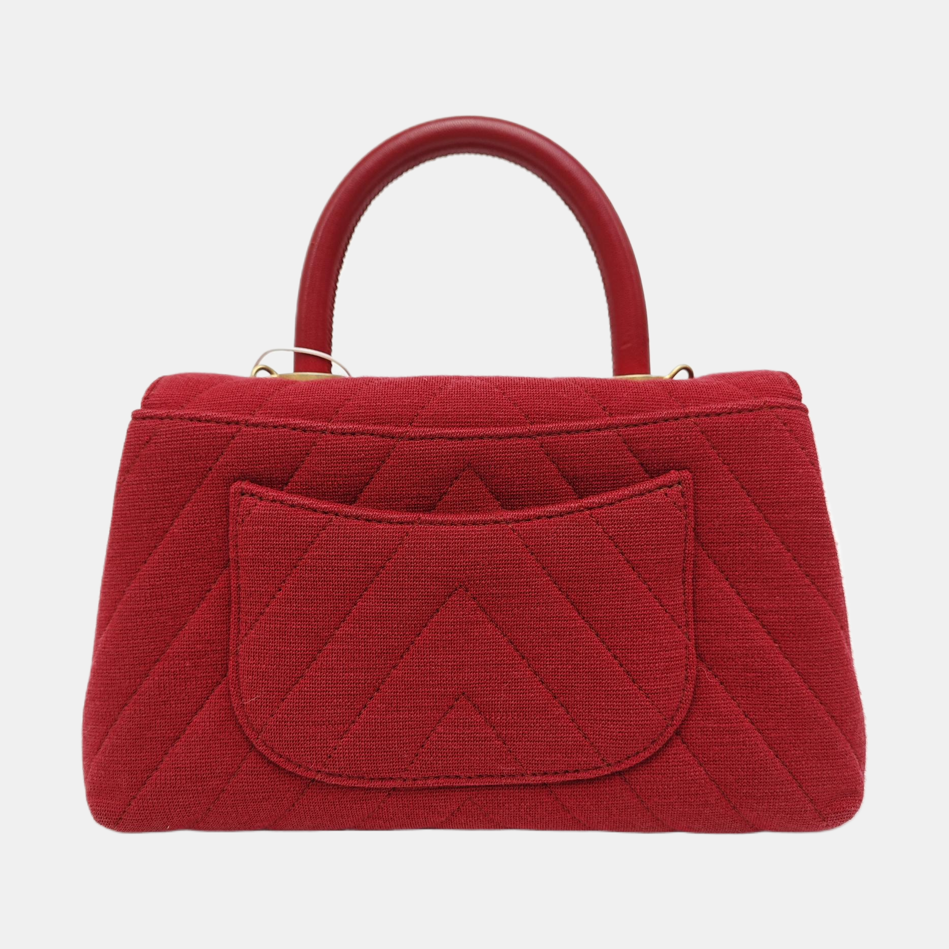 COCO HANDLE Small Chevron Fabric Red