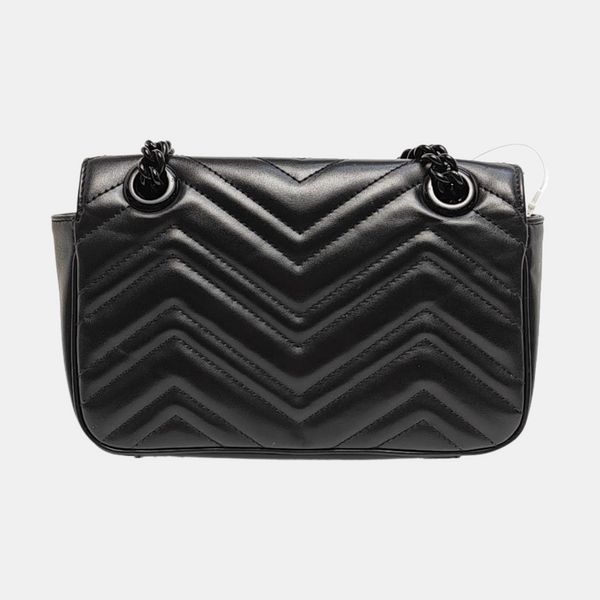 GG Marmont Small Quilted Calfskin Black