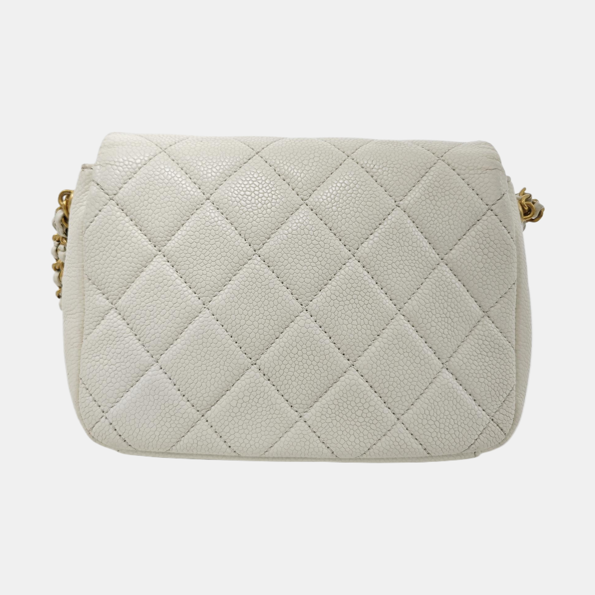 Quilted Grained Calfskin White