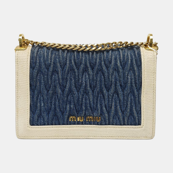 Miu Confidential Quilted Denim Blue