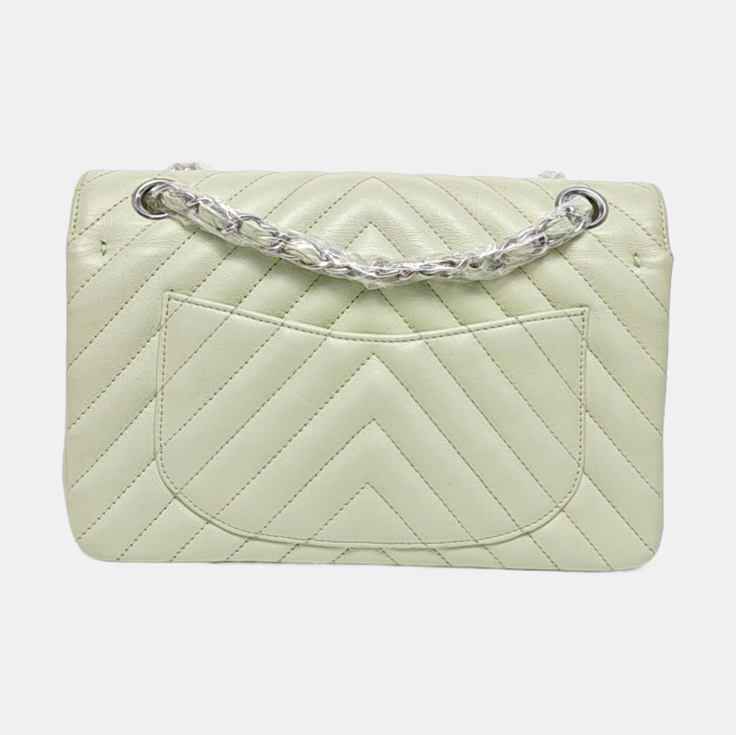 CLASSIC FLAP Small Chevron Calfskin Green