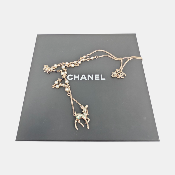 CC Logo Metal Gold Necklace