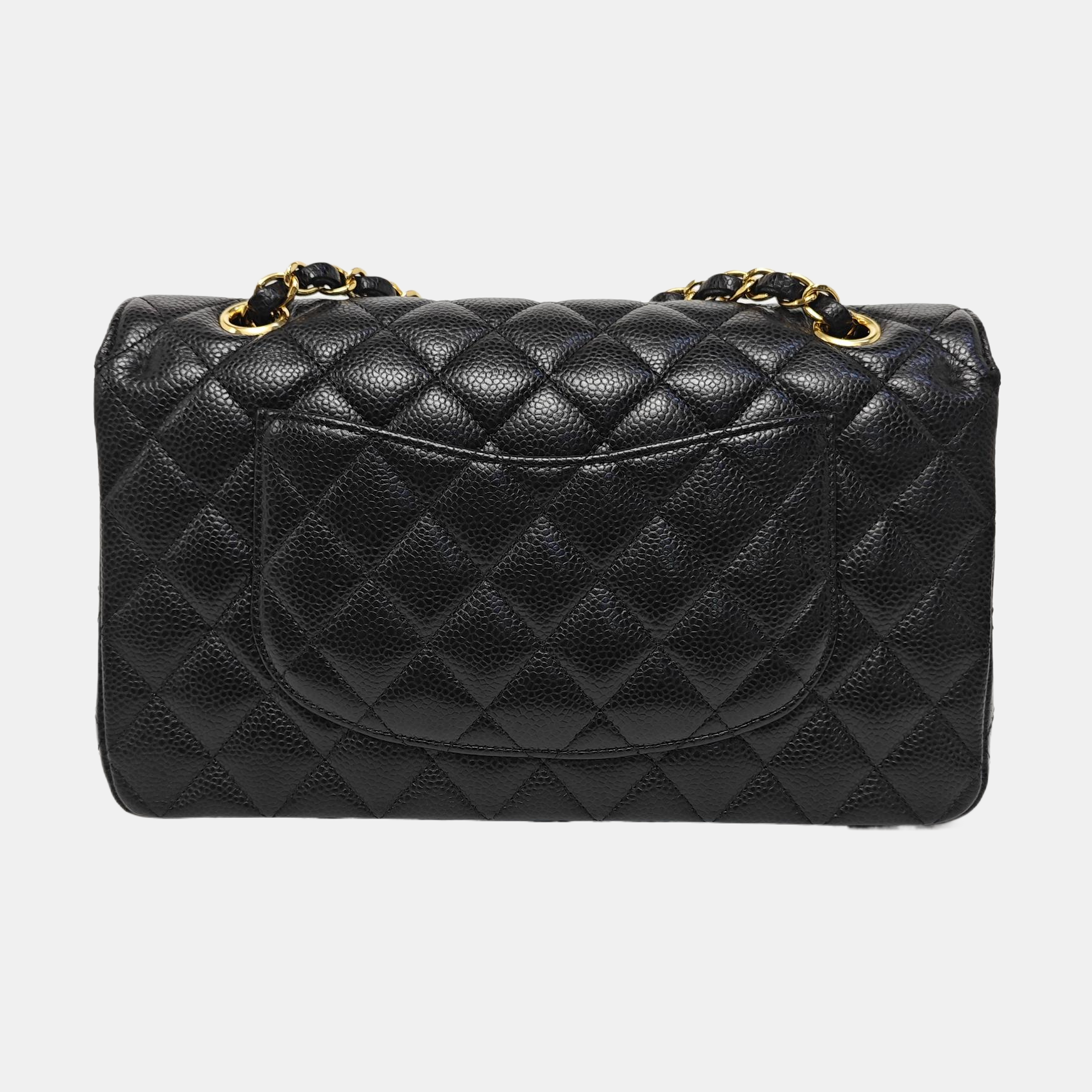CLASSIC FLAP Medium Quilted Grained Calfskin Black
