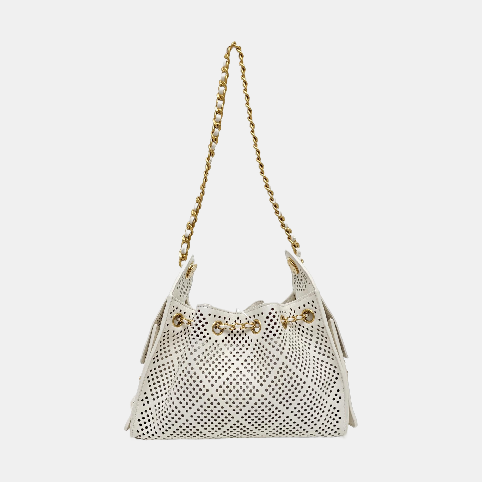 CHANEL 25 Mini Calfskin White