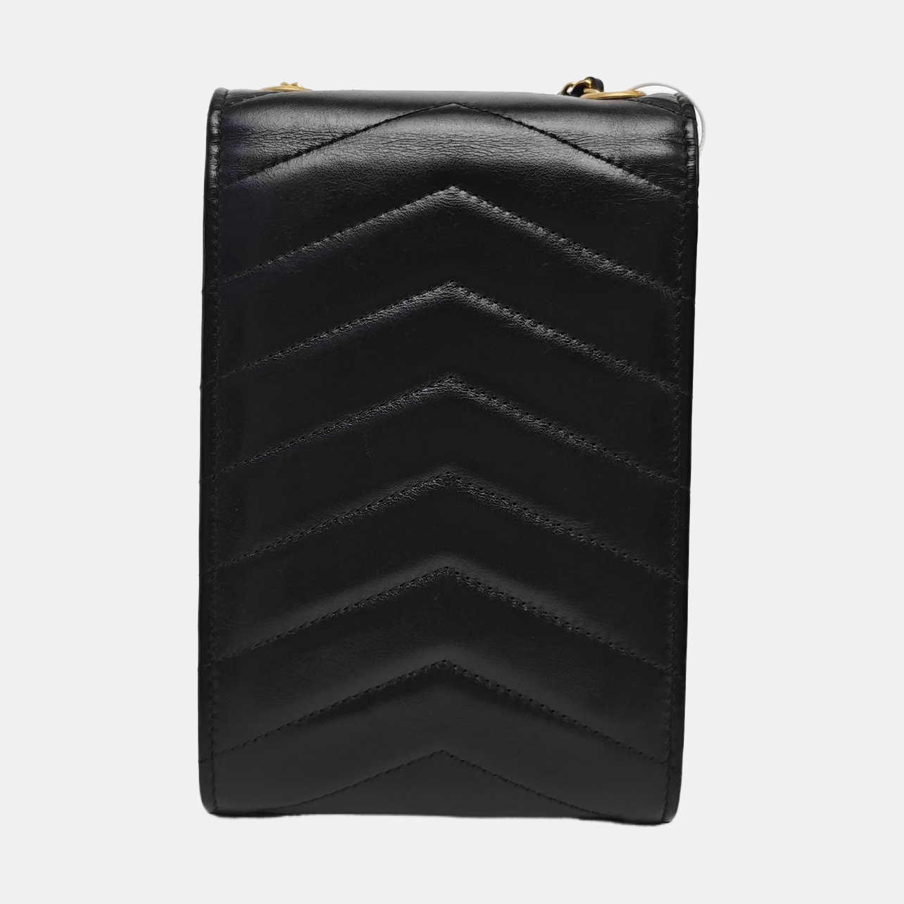 Chevron Calfskin Shoulder Bag Black