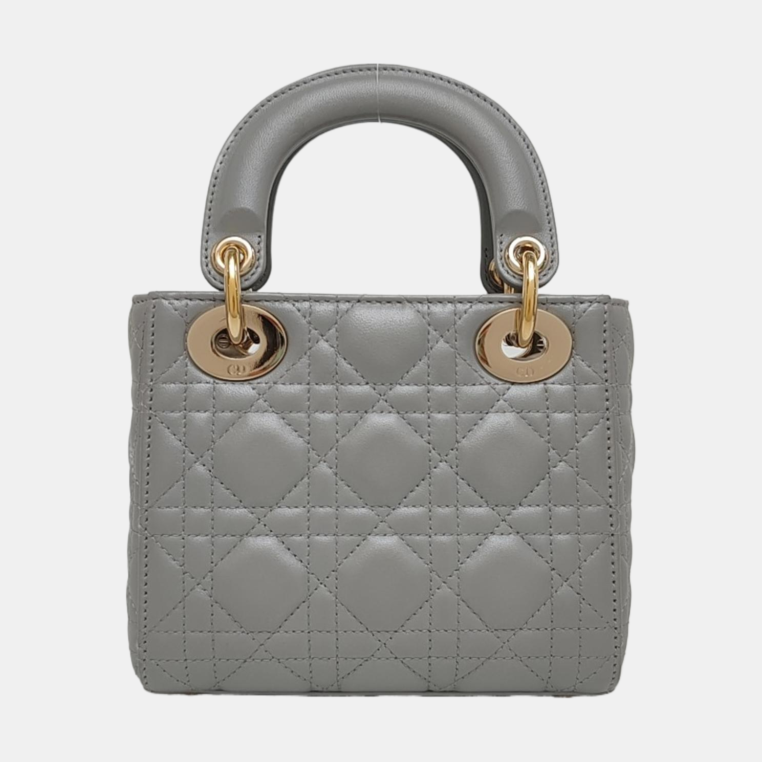 Lady Dior Mini Cannage Lambskin Gray