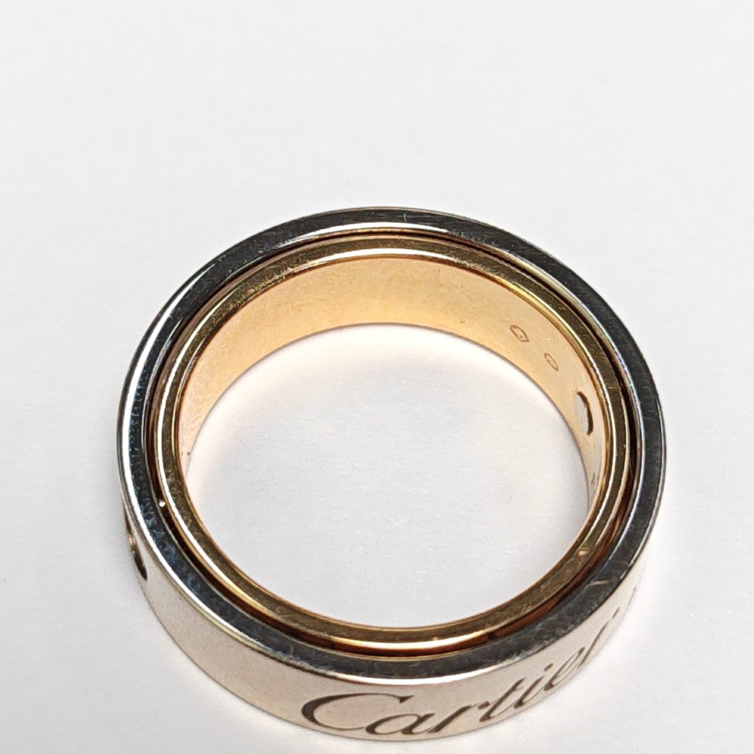 LOVE 18k Gold Silver Ring EU 52