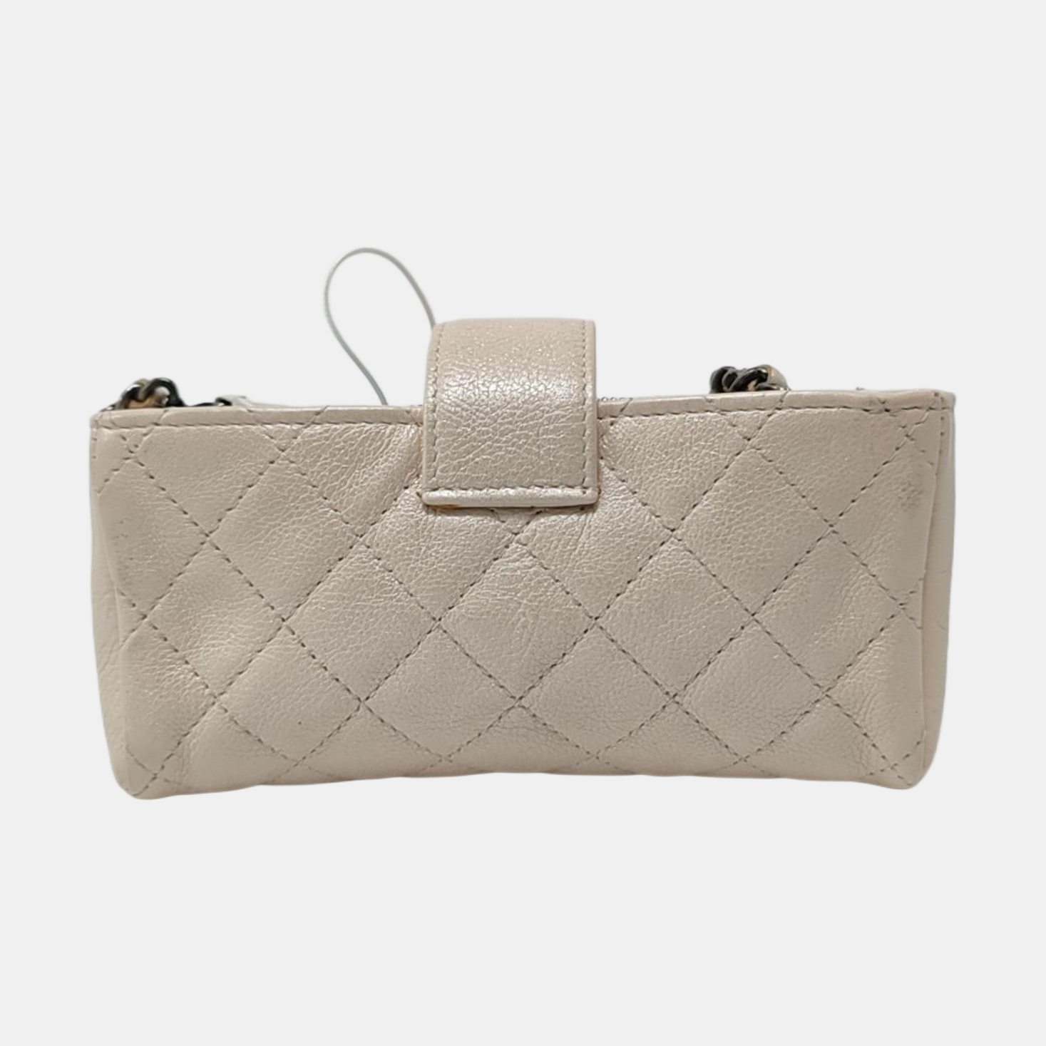 Mini Quilted Calfskin White
