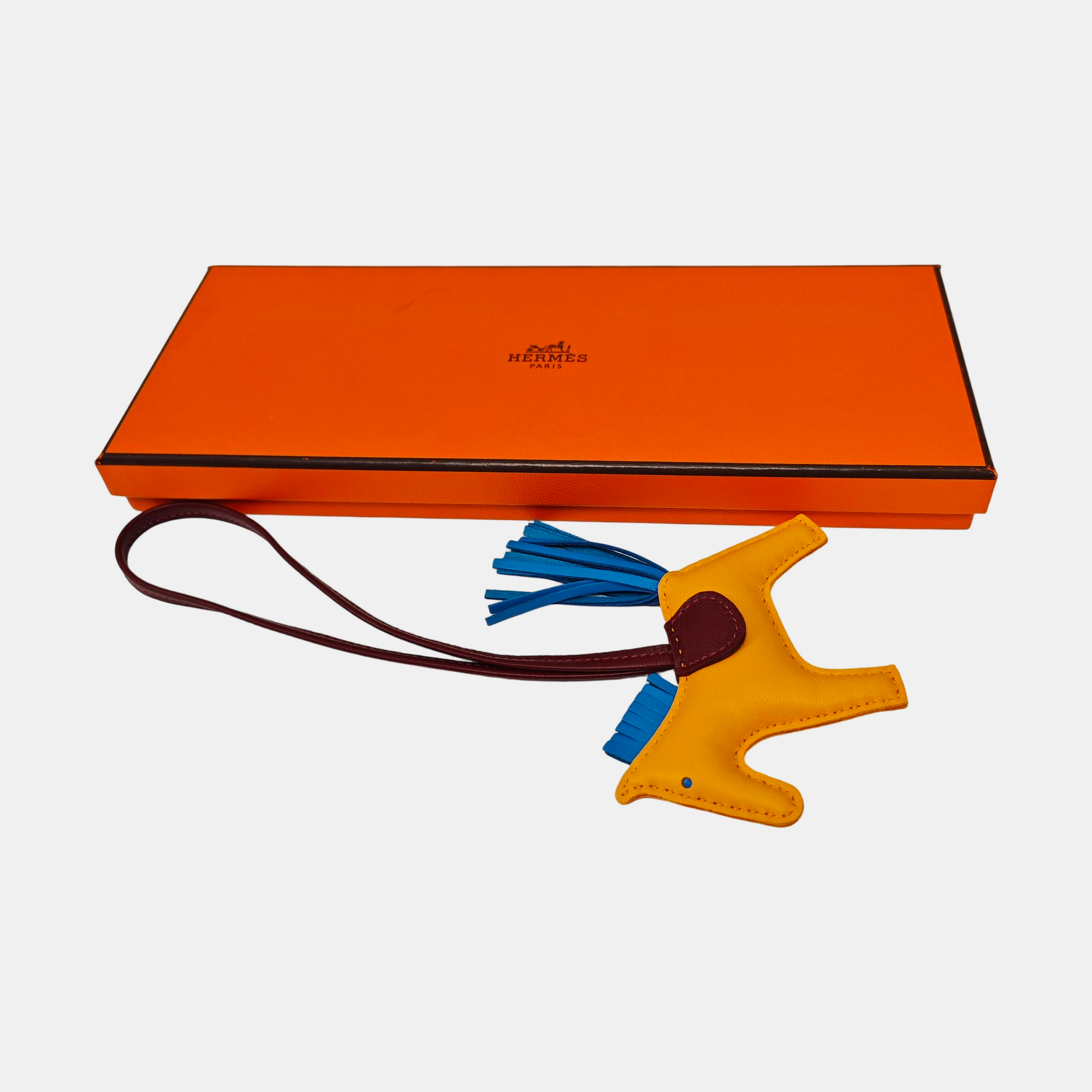Leather Bag Charm Orange