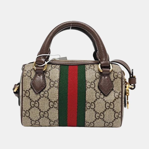 Ophidia Mini Monogram Coated Canvas Beige