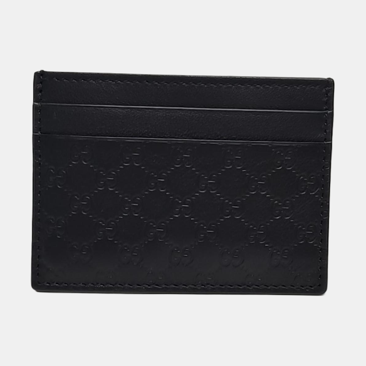 Authenticated pre-owned  Microguccissima Monogram Canvas Black Card Holder - Card Holder at Looply