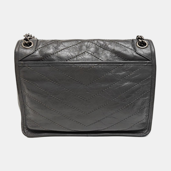 NIKI Medium Chevron Calfskin Gray