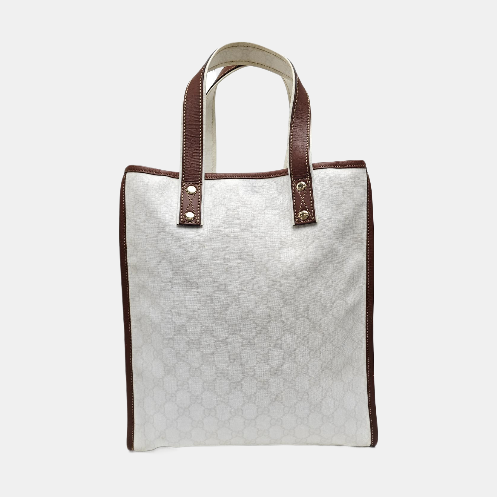 Monogram Coated Canvas Tote Bag White