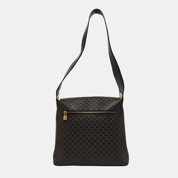Coated Canvas Shoulder Bag Brown
