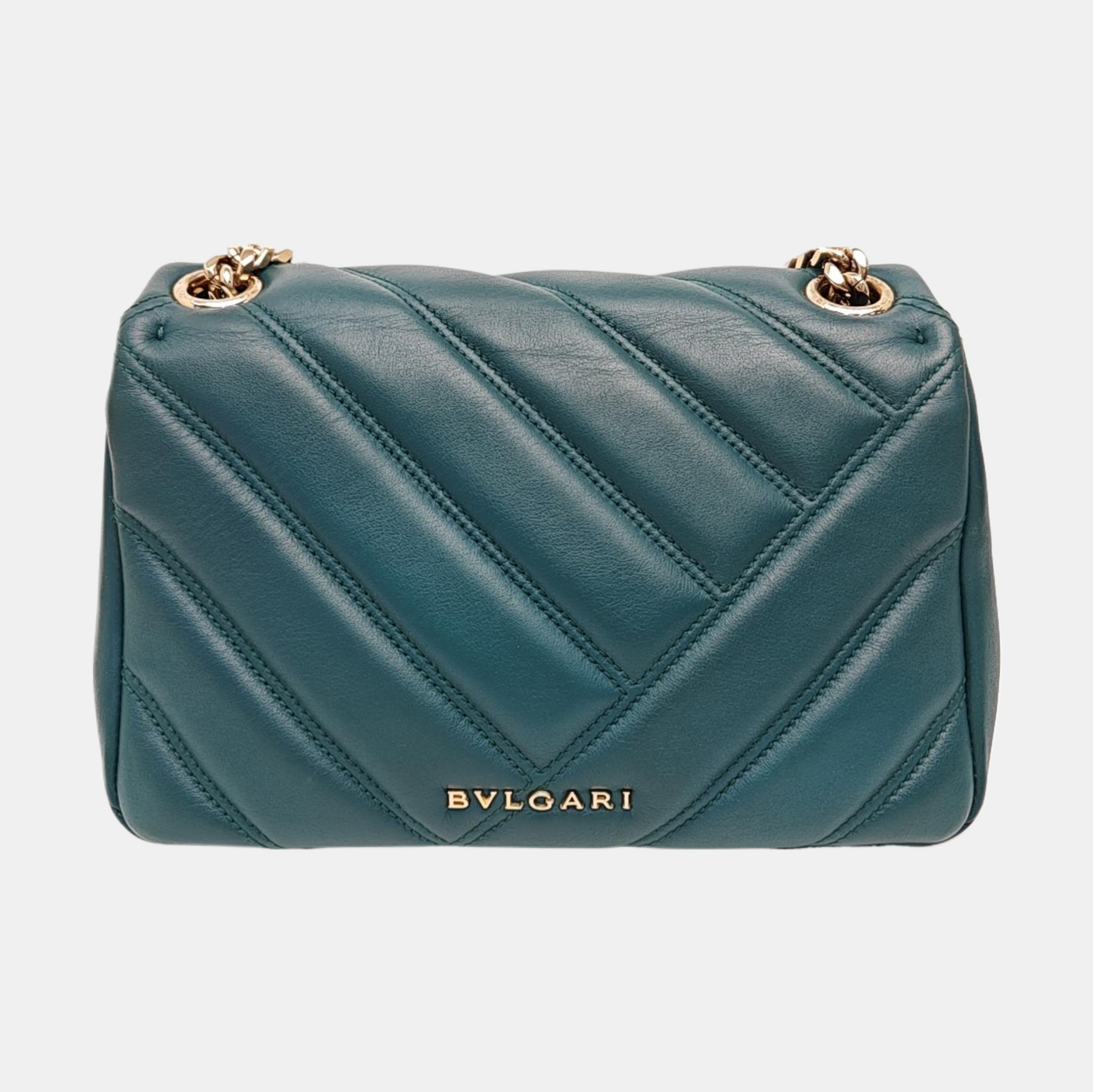 SERPENTI CABOCHON Small Quilted Lambskin Green