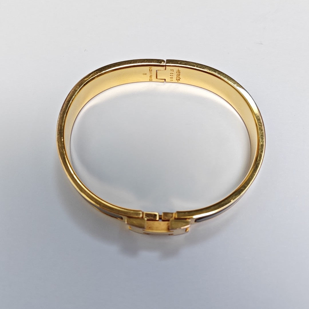 Clic H Metal Black Bangle