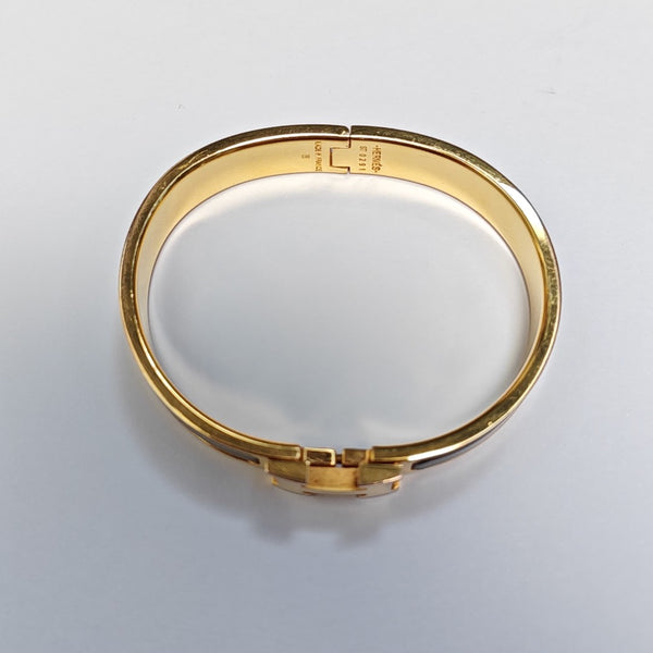 Clic H Metal Black Bangle