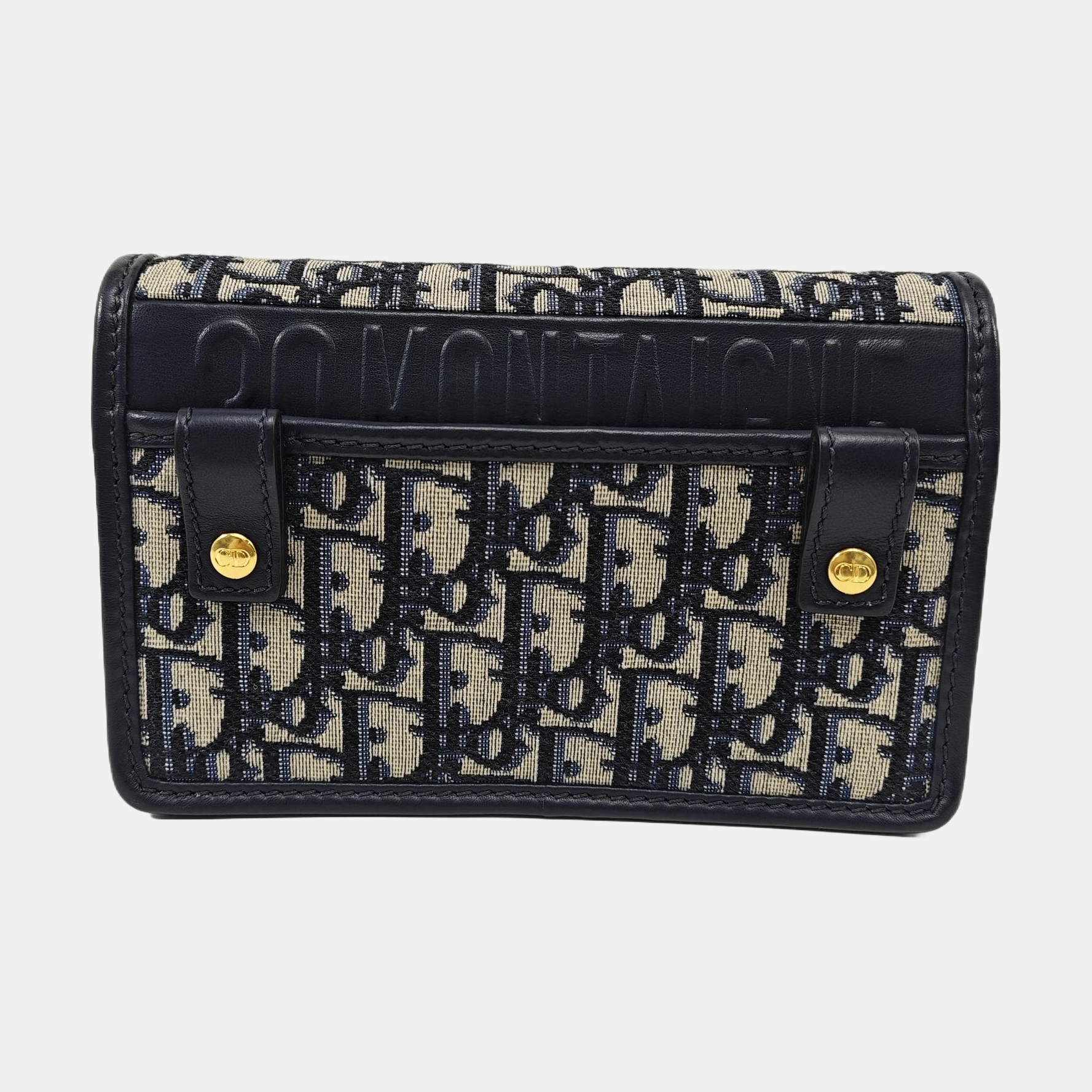 30 Montaigne Mini Oblique Canvas Blue
