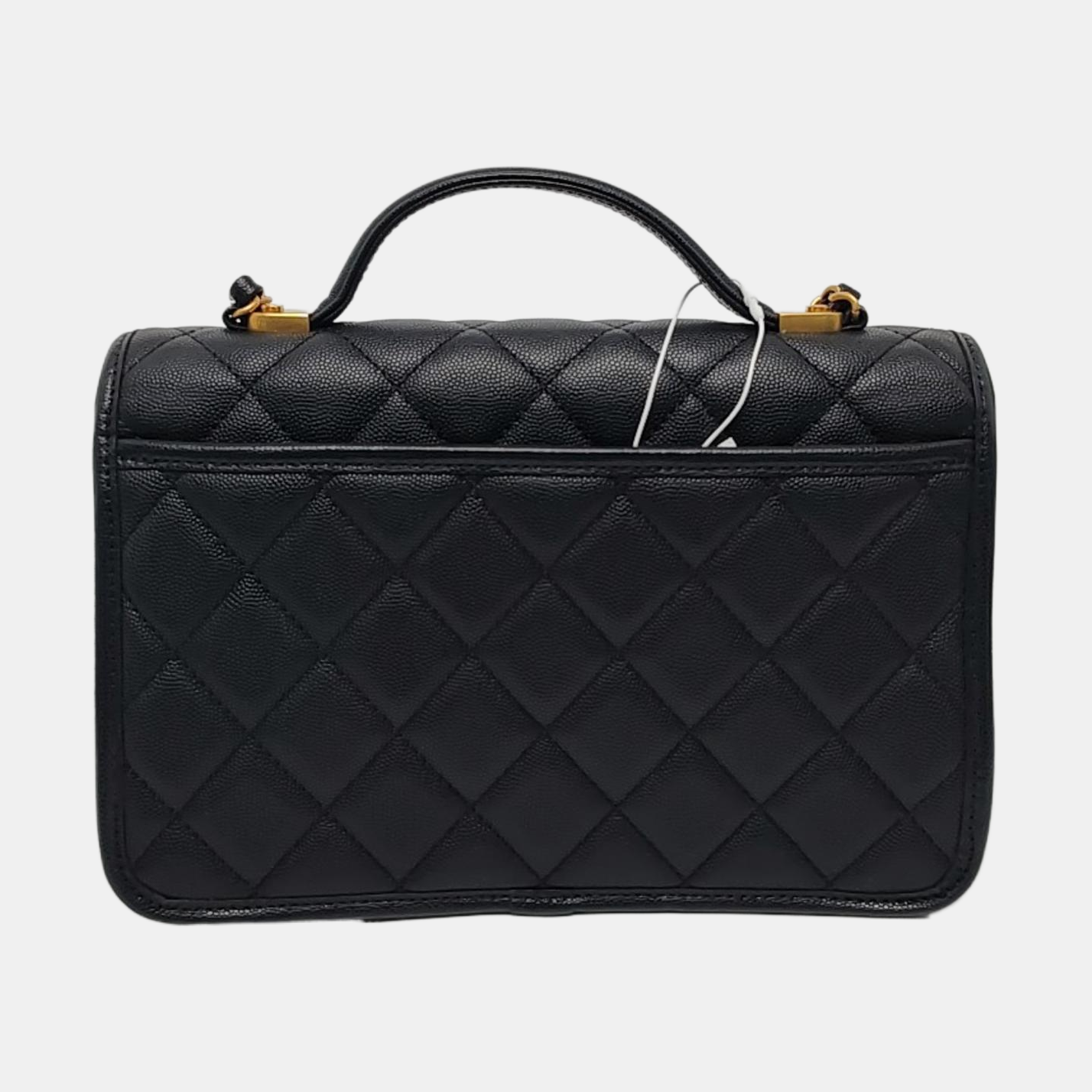 Large Quilted Grained Calfskin Black