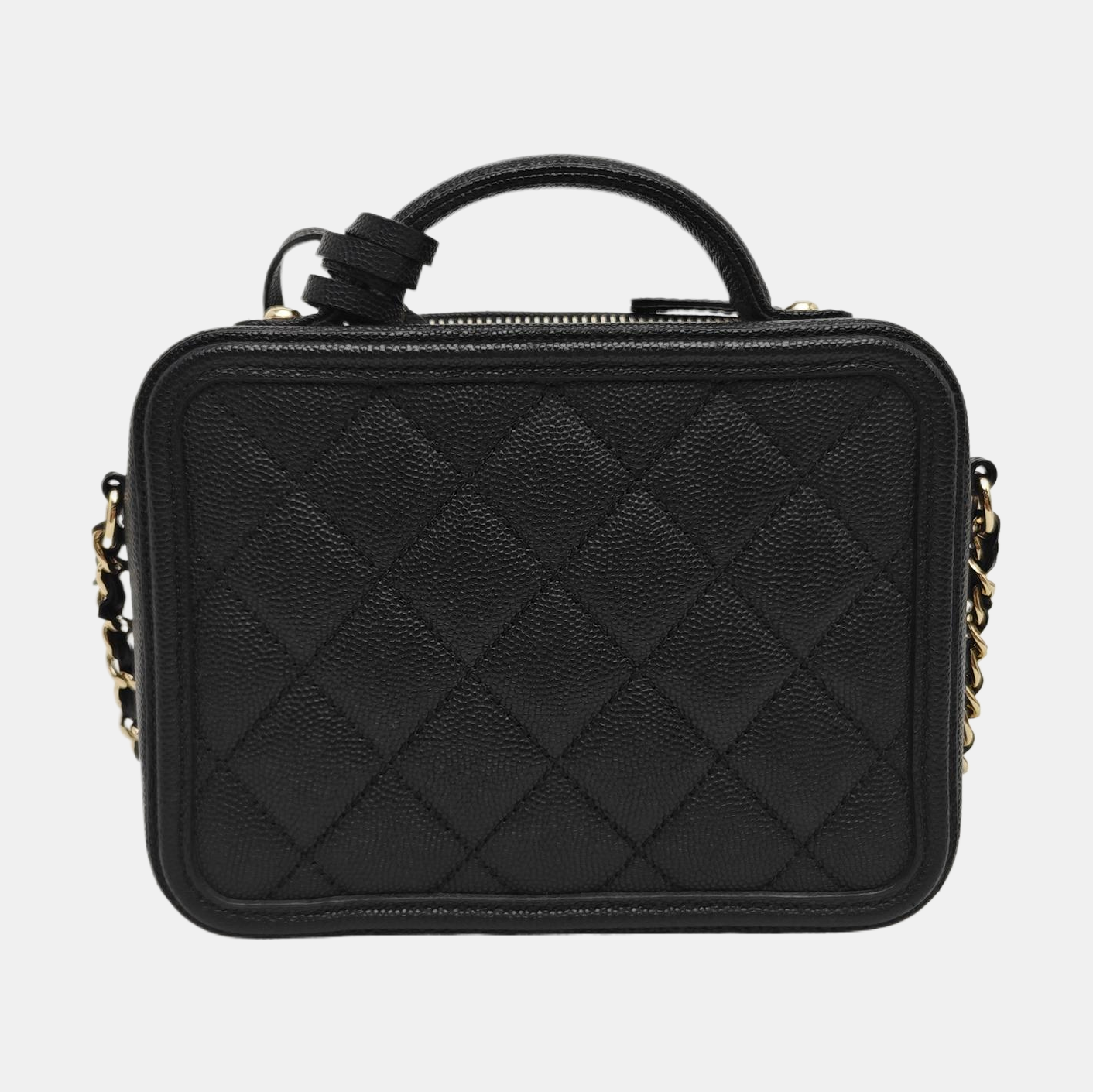 FILIGREE Small Quilted Grained Calfskin Black