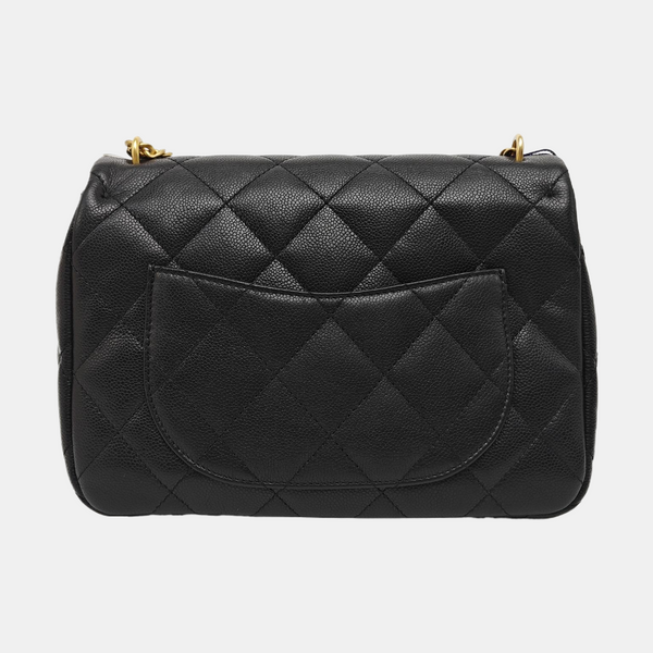 23P Large Quilted Grained Calfskin Black