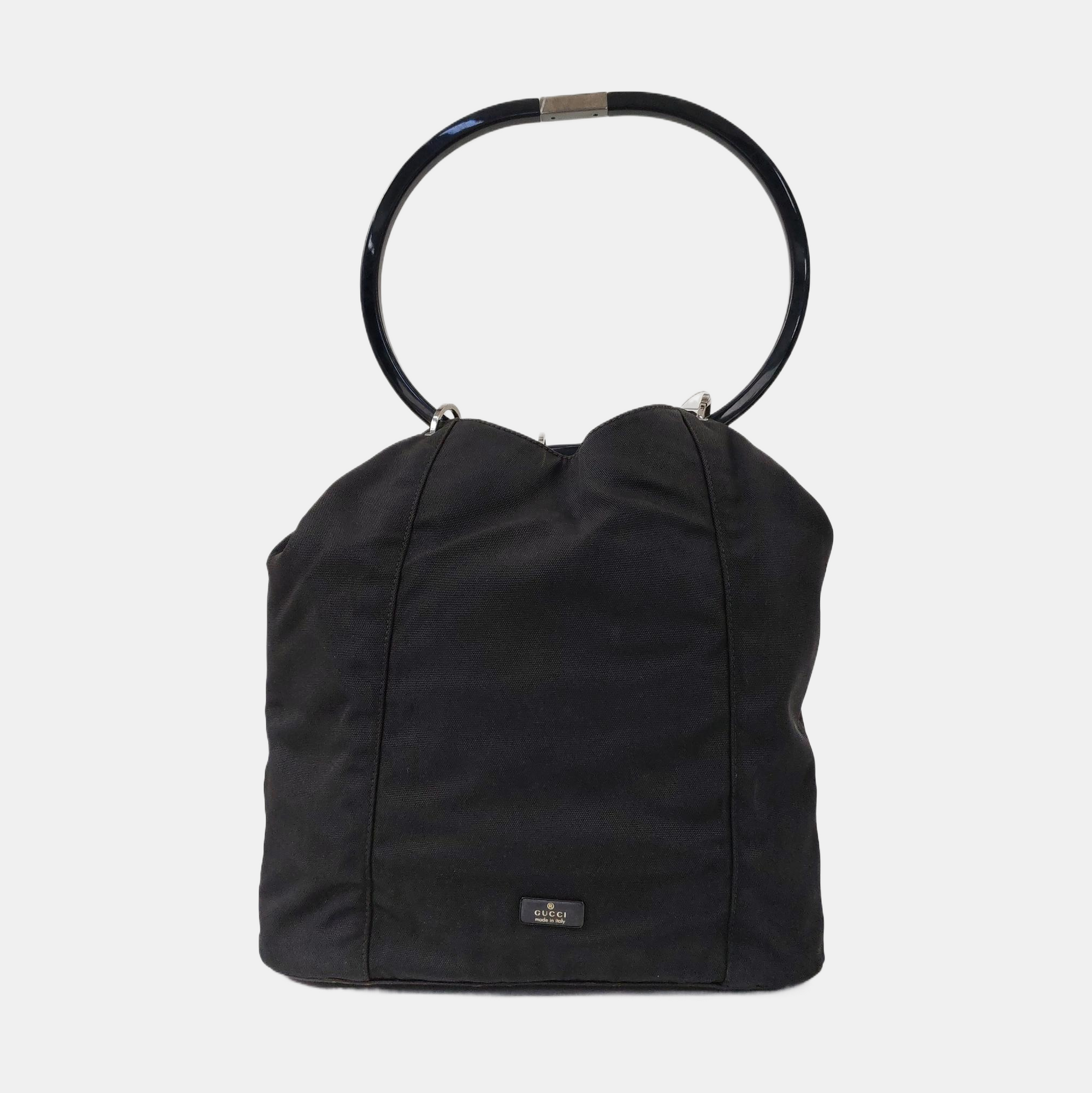 Fabric Top Handle Bag Black