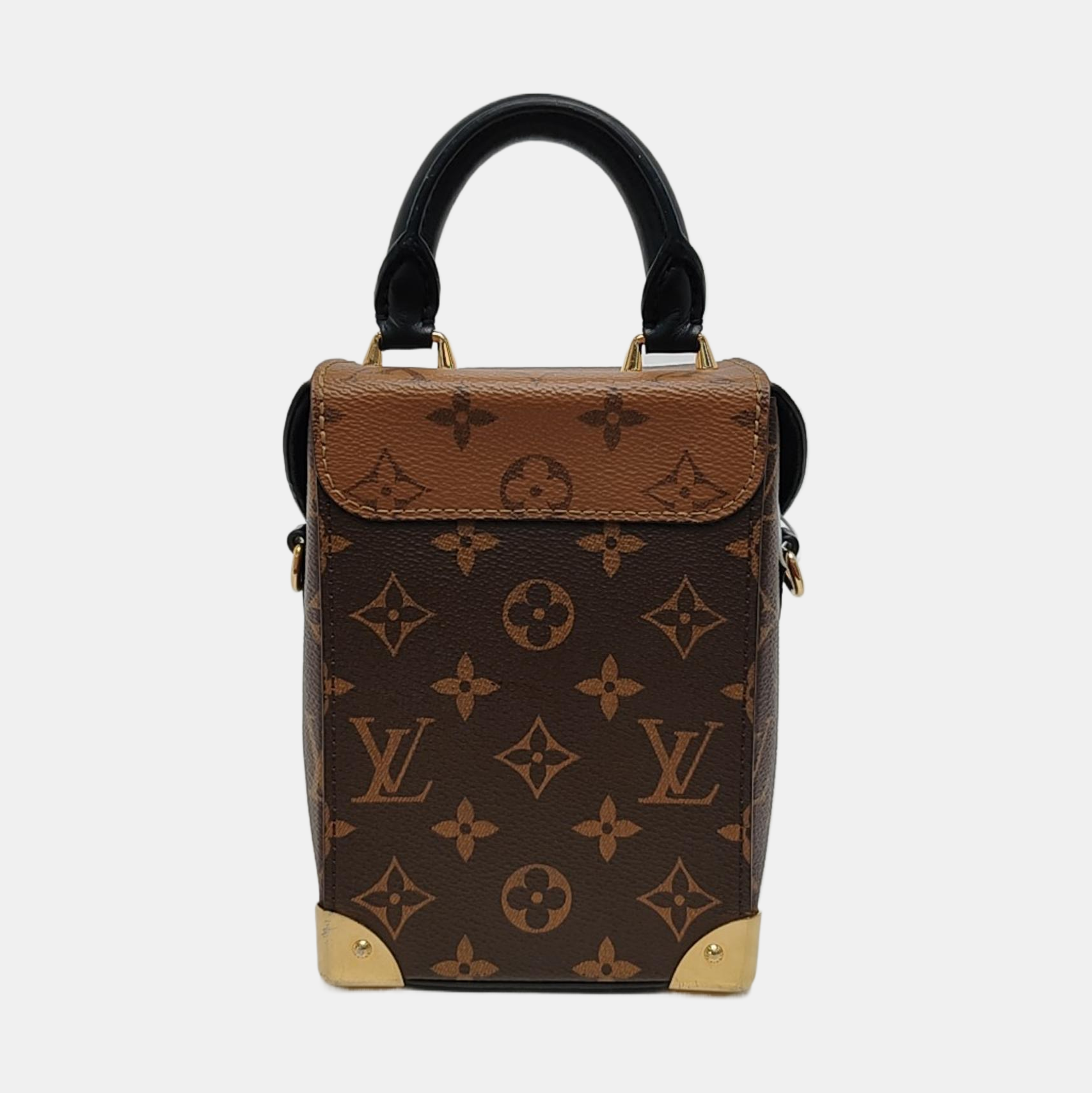 CAMERA BOX Monogram Coated Canvas Brown