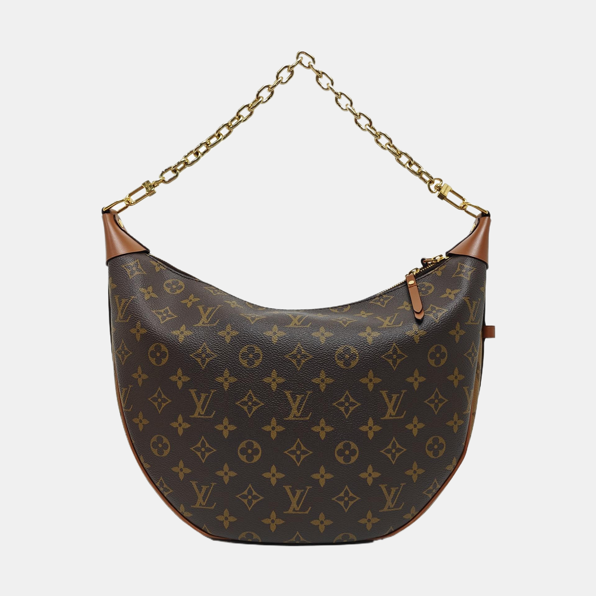 LOOP HOBO Monogram Coated Canvas Brown