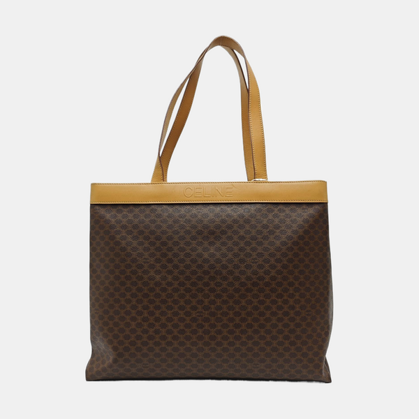 Coated Canvas Tote Bag Brown