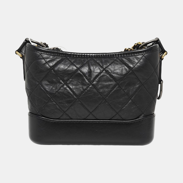 GABRIELLE Small Quilted Calfskin Black