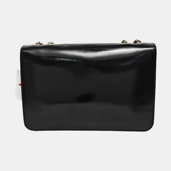 G entrelazada de charol negro grande