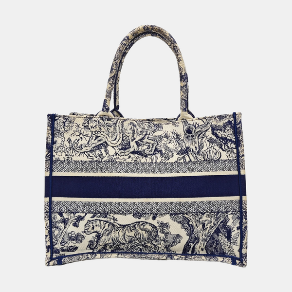 Authenticated pre-owned  Book Tote Medium Canvas Blue - Tote Bag at Looply