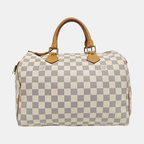 SPEEDY 30 Damier Azur Coated Canvas White