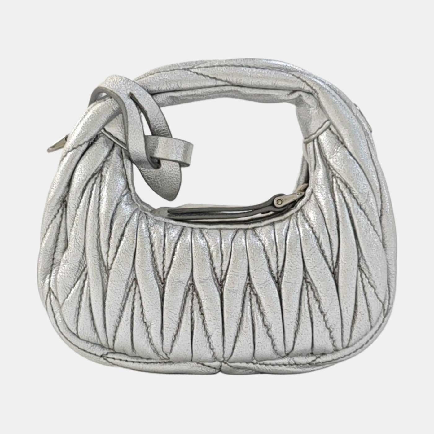 Wander Matelassé Super Mini Quilted Lambskin Silver