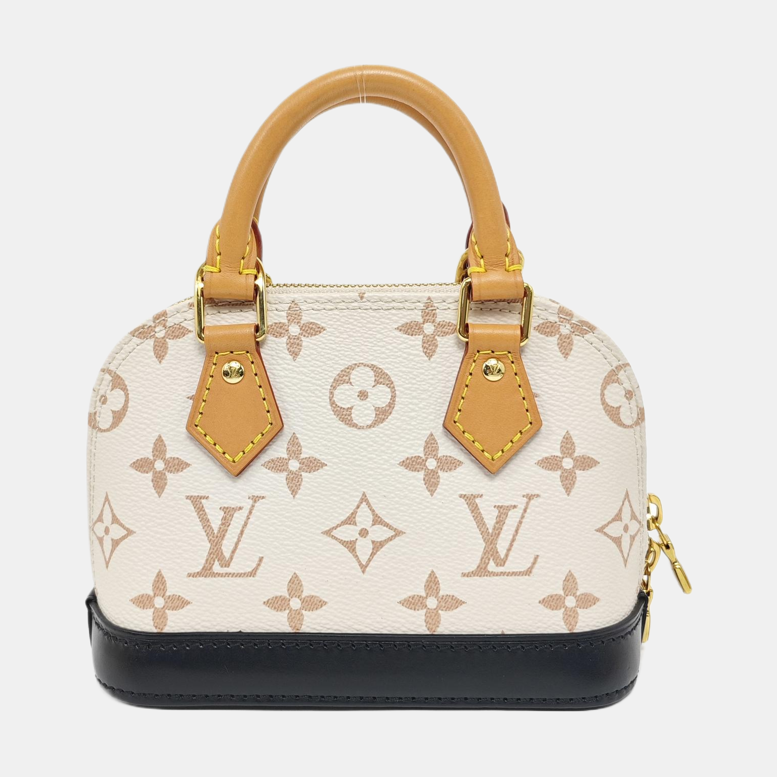 ALMA Super Mini Monogram Coated Canvas Beige