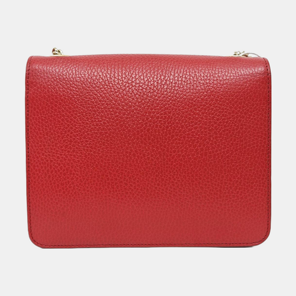 Interlocking G Small Calfskin Red