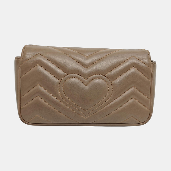 GG Marmont Mini Quilted Calfskin Beige